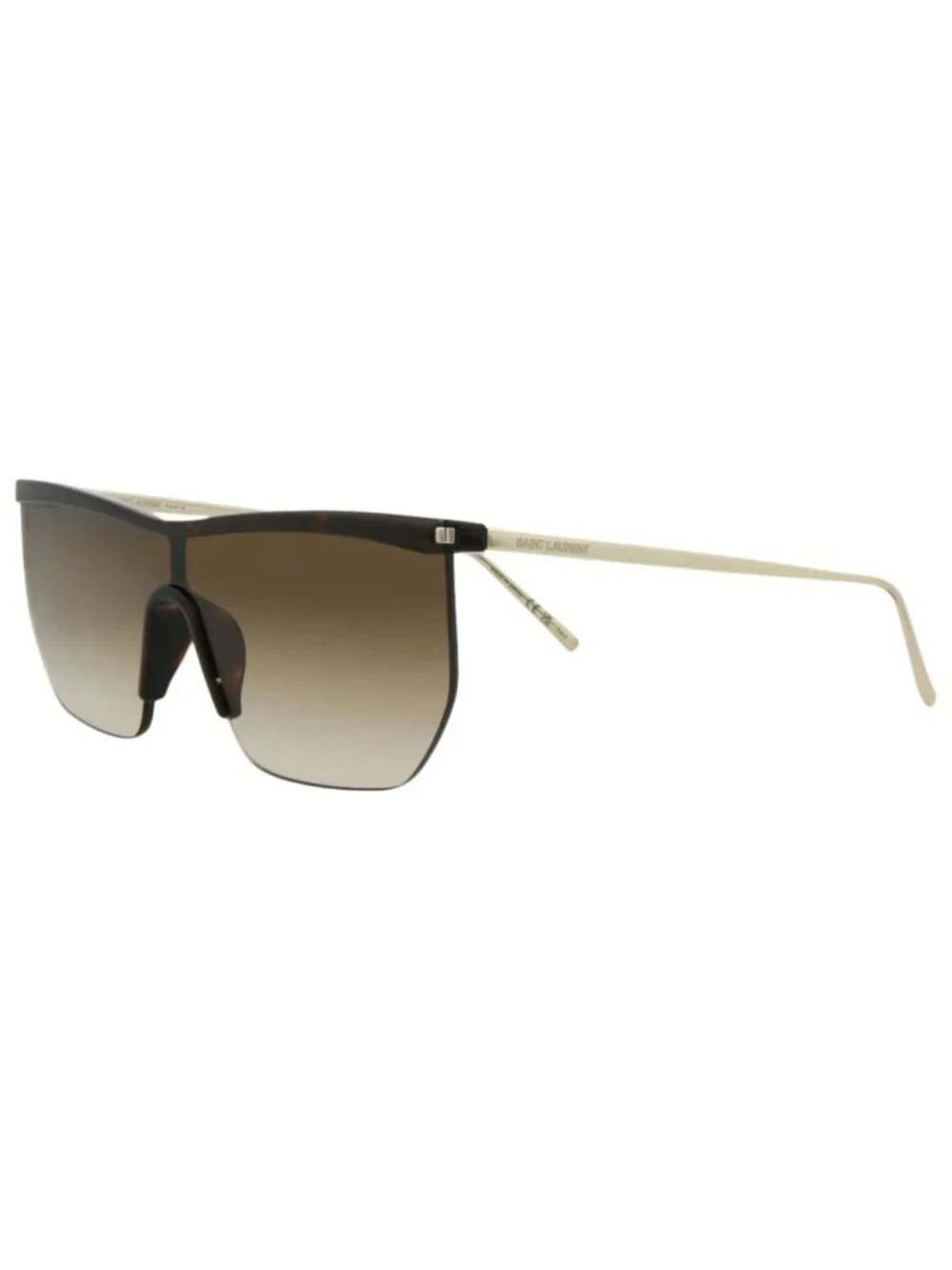 New Saint Laurent Women's Sunglasses Shield Wrap Injection Frame Havana Gold